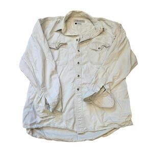 vintage pure stuff basics cotton terracotta long sleeve button up shirt sz XL